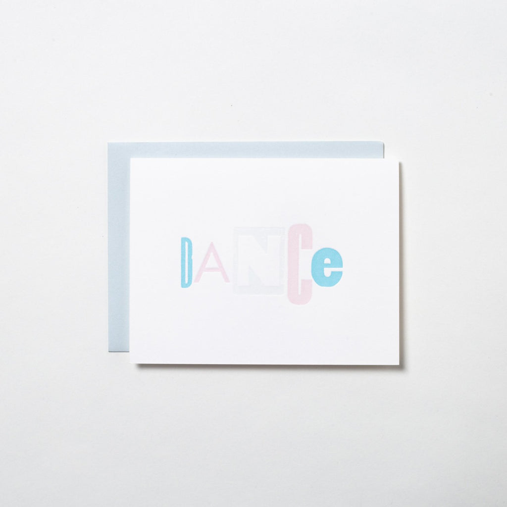 light pink and blue Cards for a Cause - Trans Dance - Letterpress Card - Austin Gift Shop