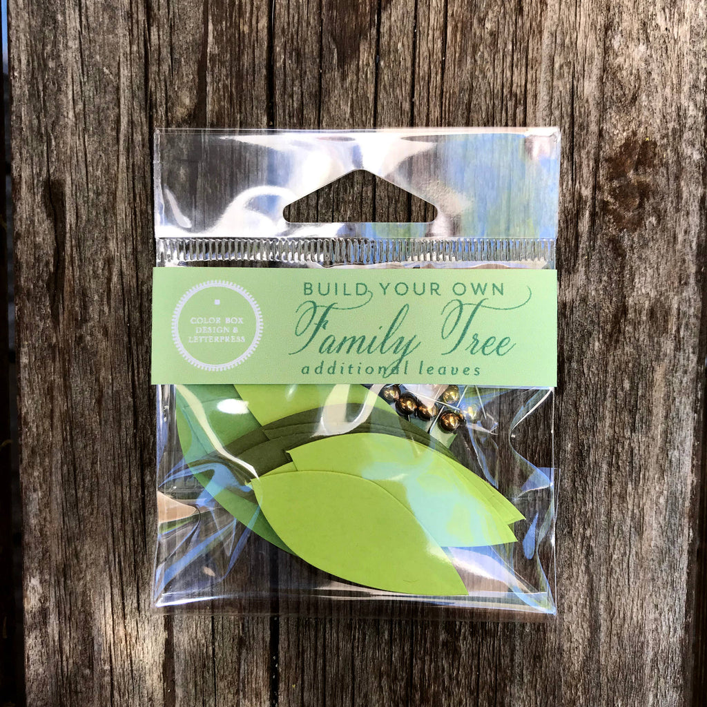 Green paper leaves refill to create your own family tree. - Austin Gift Shop 