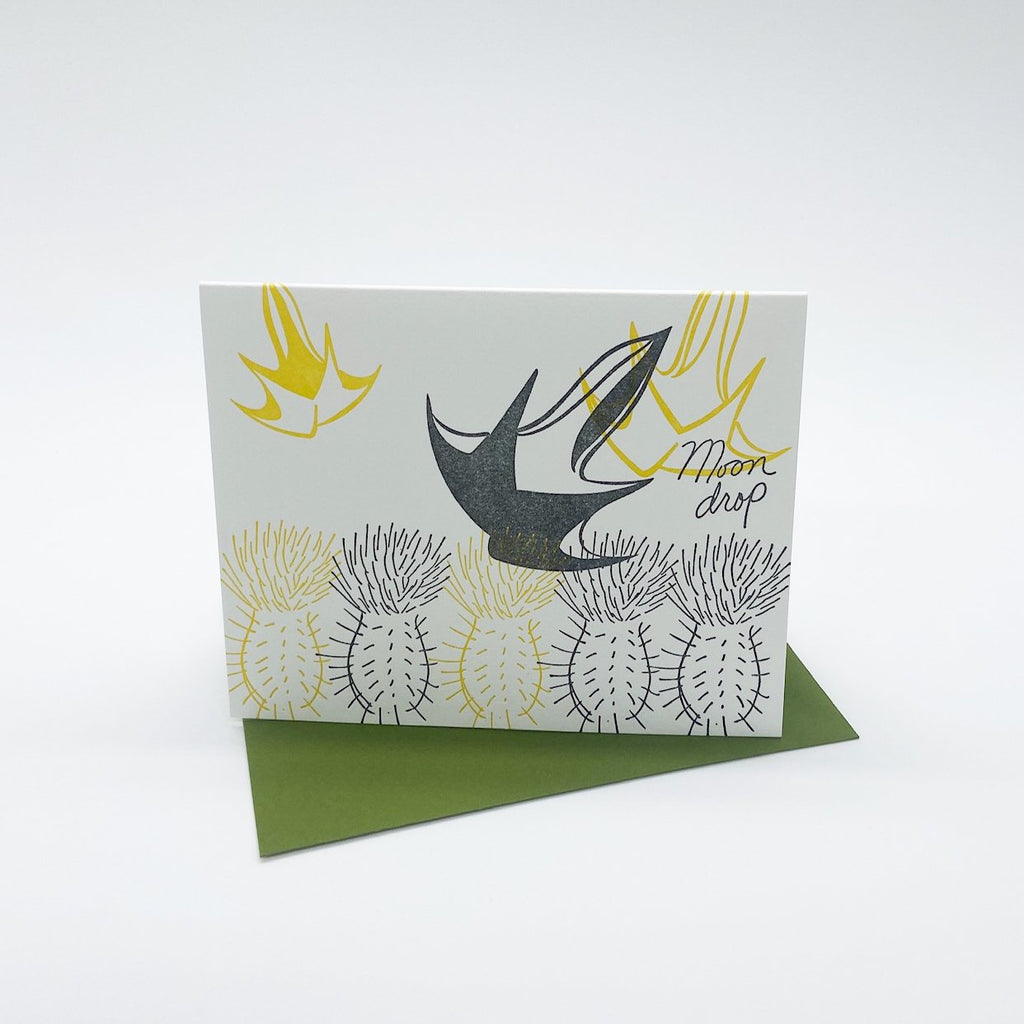Floral Note Card - Moondrop - Austin, Texas Gift Shop - Letterpress printed and handmade