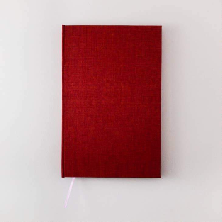 Handmade fabric bound Hard Cover Journal Evening Red - Austin Gift Shop