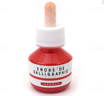 Red  Herbin Fine Calligraphy Ink with dropper - Austin Gift Shop