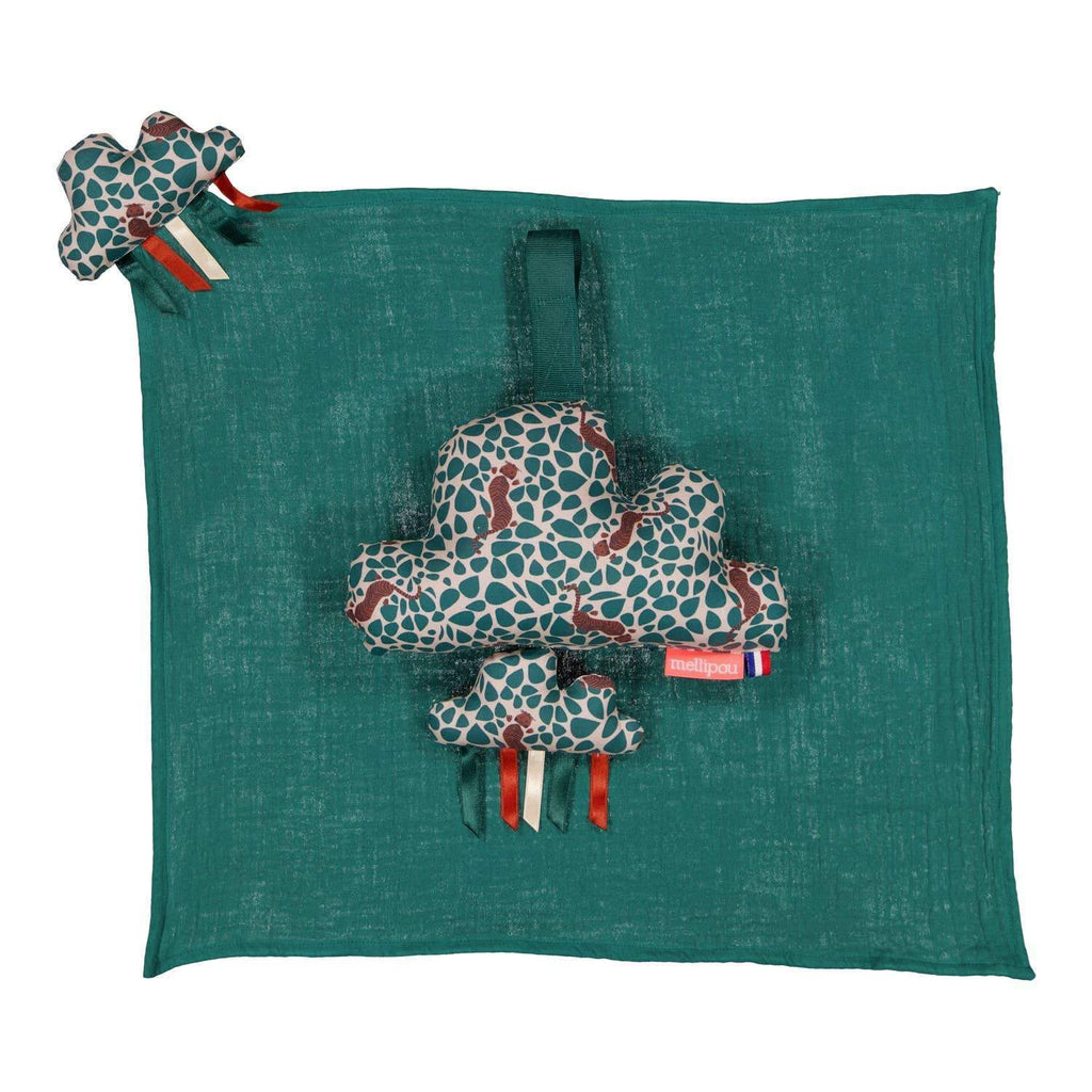 Green cloud baby blanket and music box with tigers - Gift Set - Austin Gift Shop