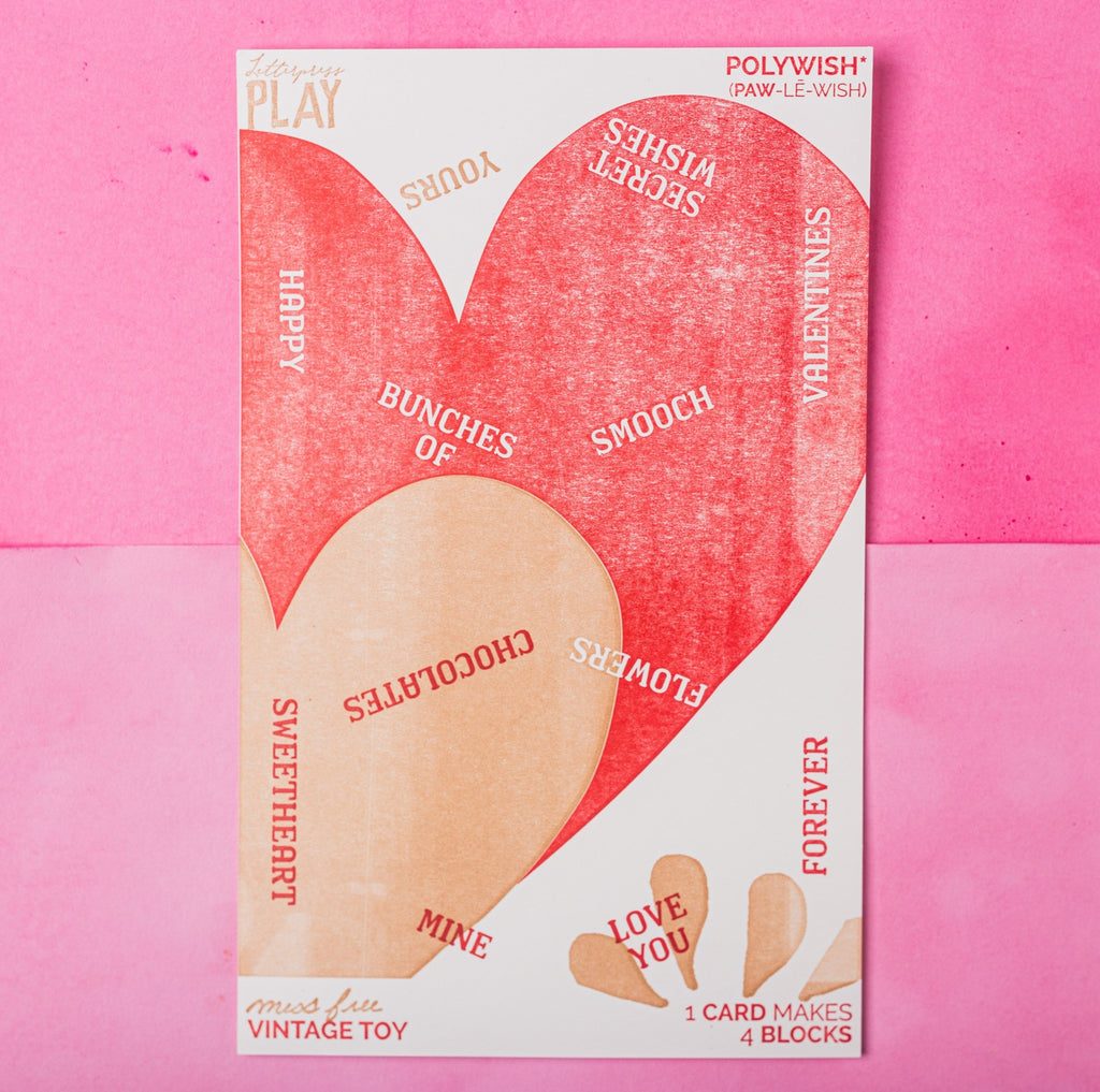 Polywish - Valentine - Toy-  Austin Gift Shop - Letterpress printed and handmade