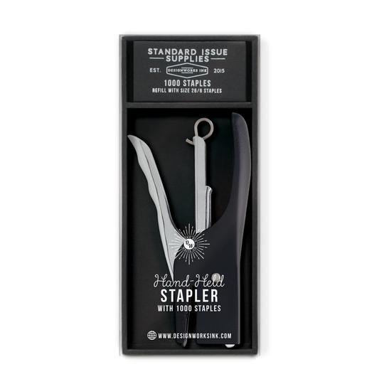 Black Standard Issue Steel Stapler with staples in box - Austin Gift Shop