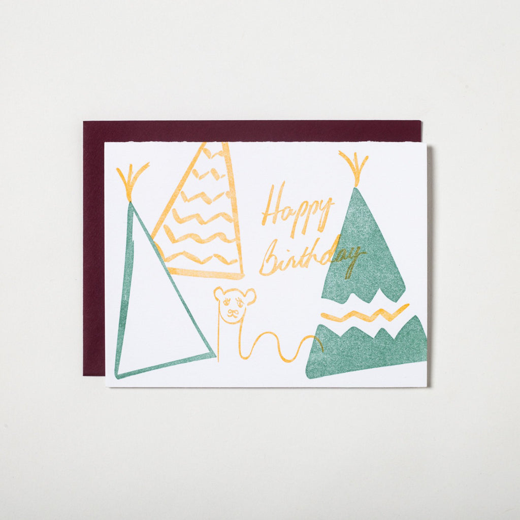 Thaumacard - Birthday Camel - Toy-  Austin Gift Shop - Letterpress printed and handmade