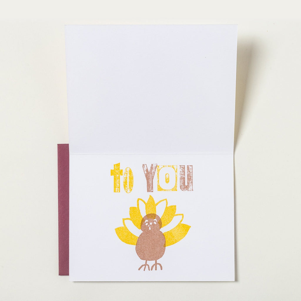 Thaumacard - Thanksgiving Turkey - Toy Inside-  Austin Gift Shop - Letterpress printed and handmade