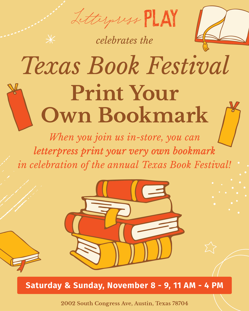Texas Book Festival: Print Your Own Bookmark