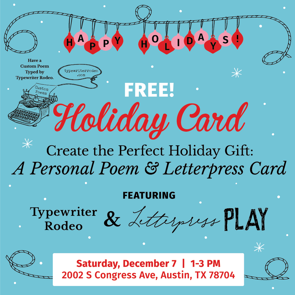 Create the Perfect Holiday Gift: A Personal Poem and Letterpress Card with Typewriter Rodeo