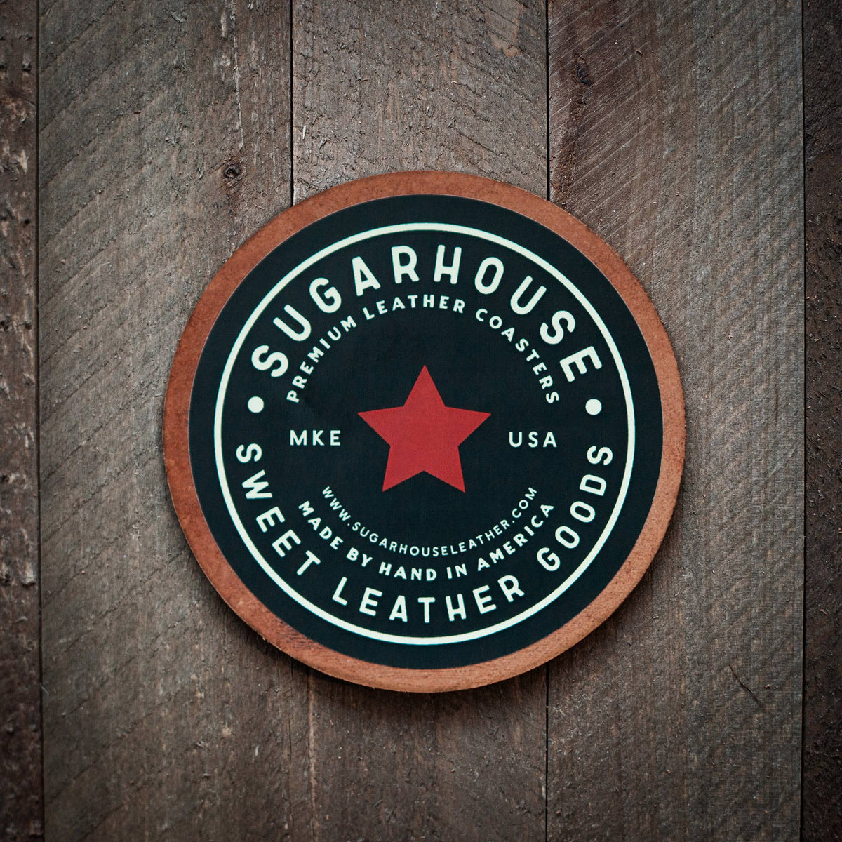 Austin Texas Leather Coaster