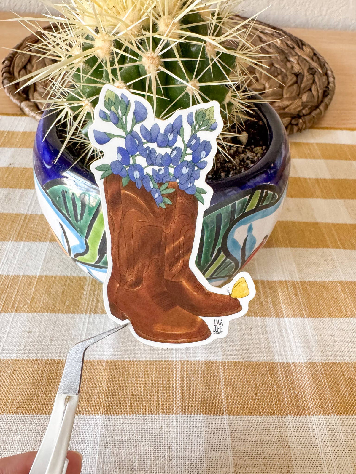 Cowboy Boots & Bluebonnets Vinyl Sticker