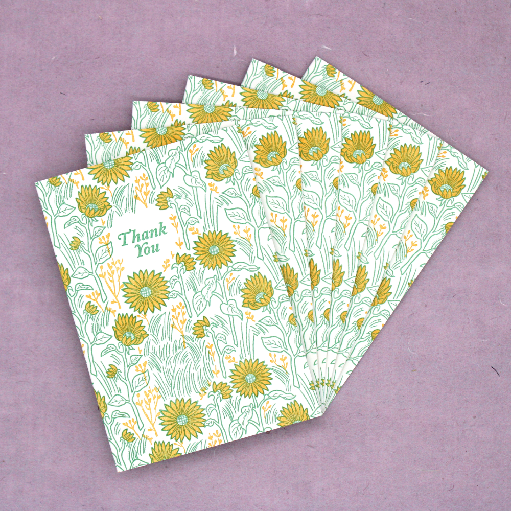Thank You Letterpress Notecards Pack of 6