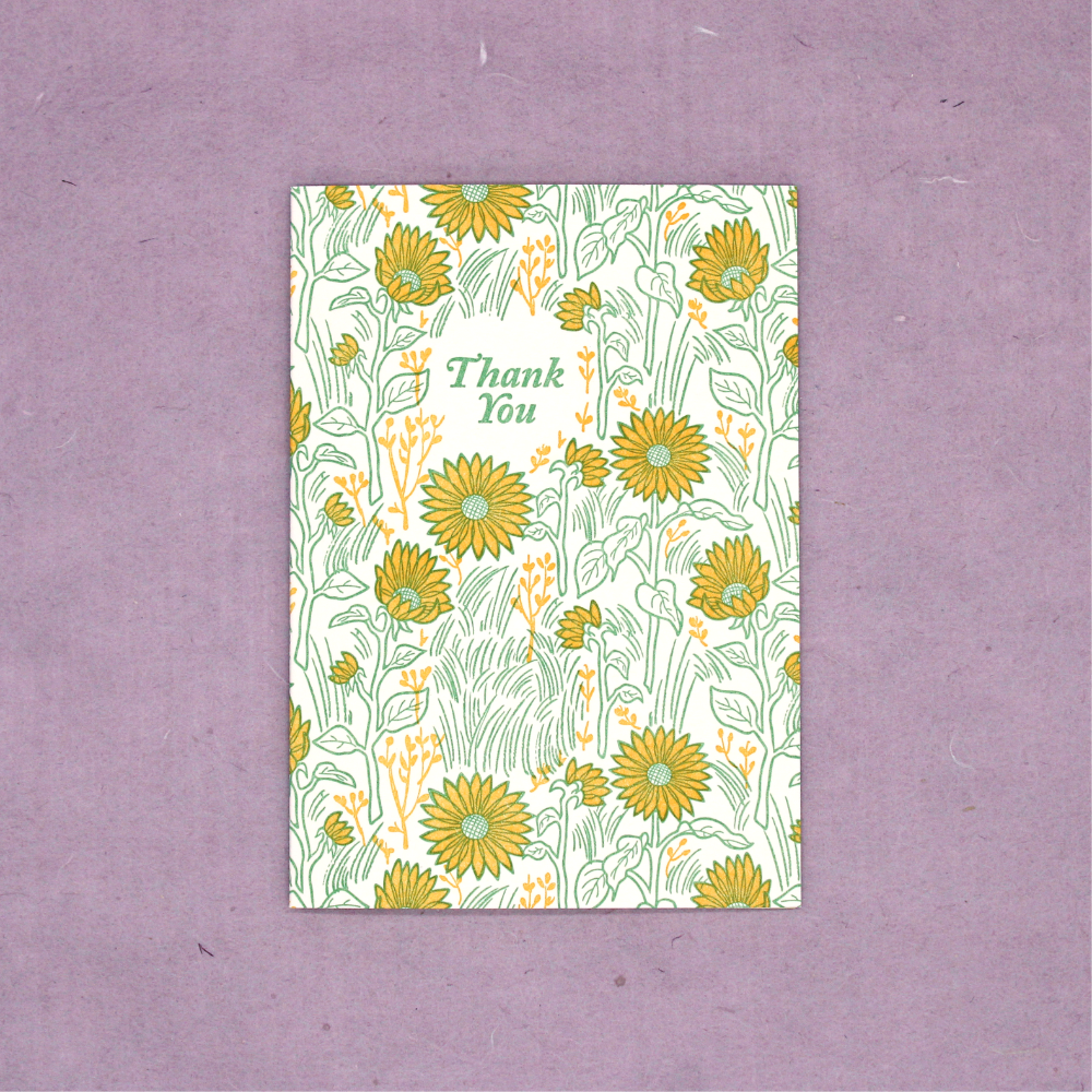 Thank You Letterpress Notecards Pack of 6