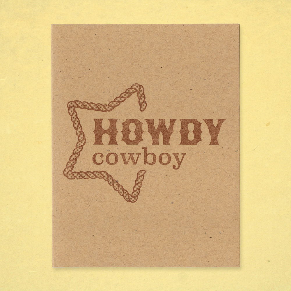 Howdy Cowboy Letterpress Card