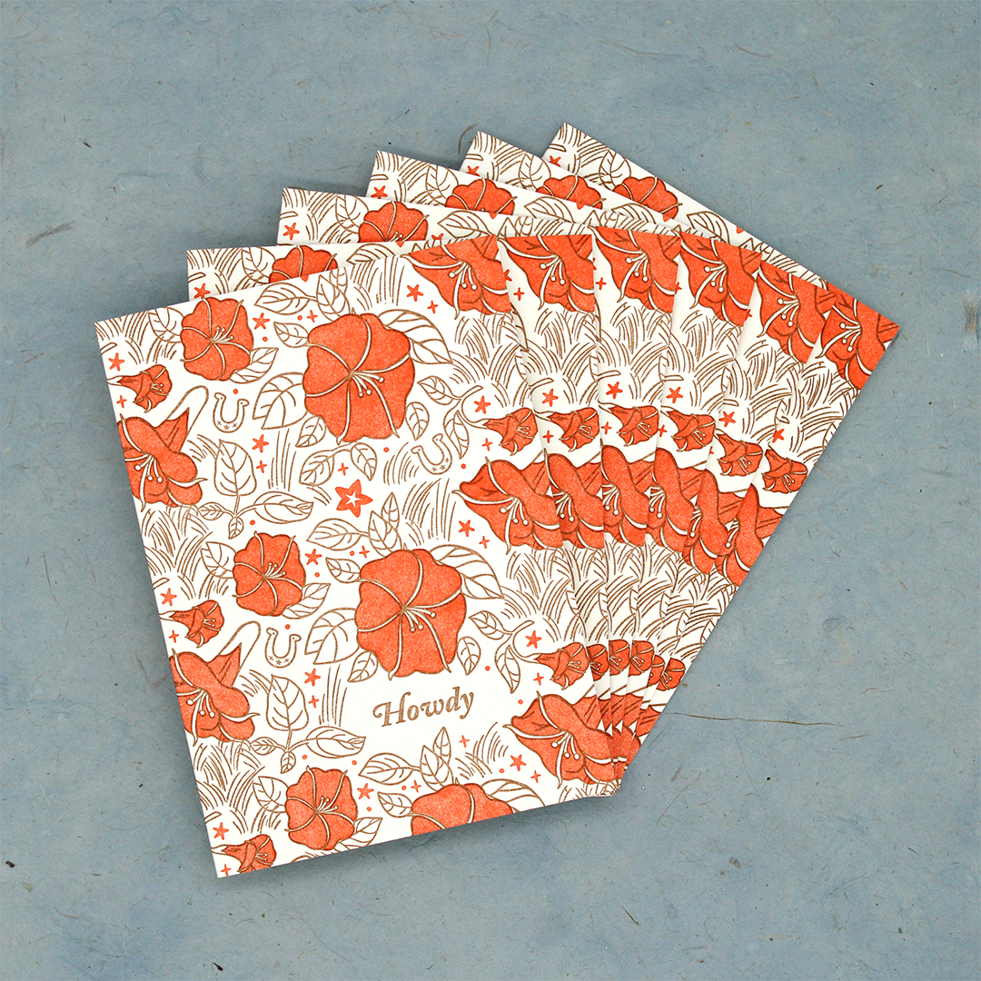 Howdy Letterpress Notecards Pack of 6