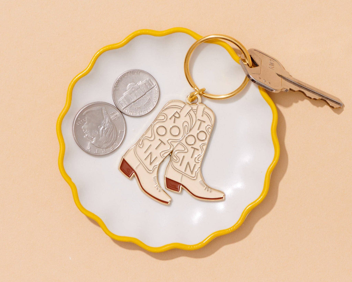 Enamel Keychain & Bag Charm—Rootin' Tootin' (Cowboy Boots)