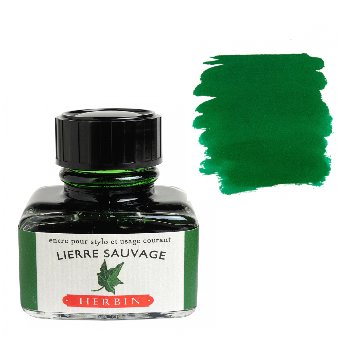Herbin Fountain Pen Ink 30ml Bottle -40 Colors: Vert Foret (Forest Green)