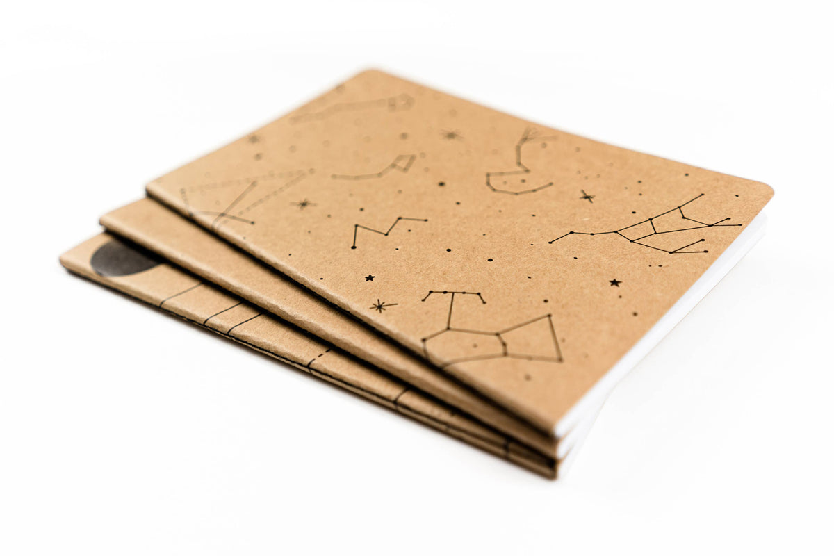 Assorted Science & Astronomy Lined Notebook 3-pack