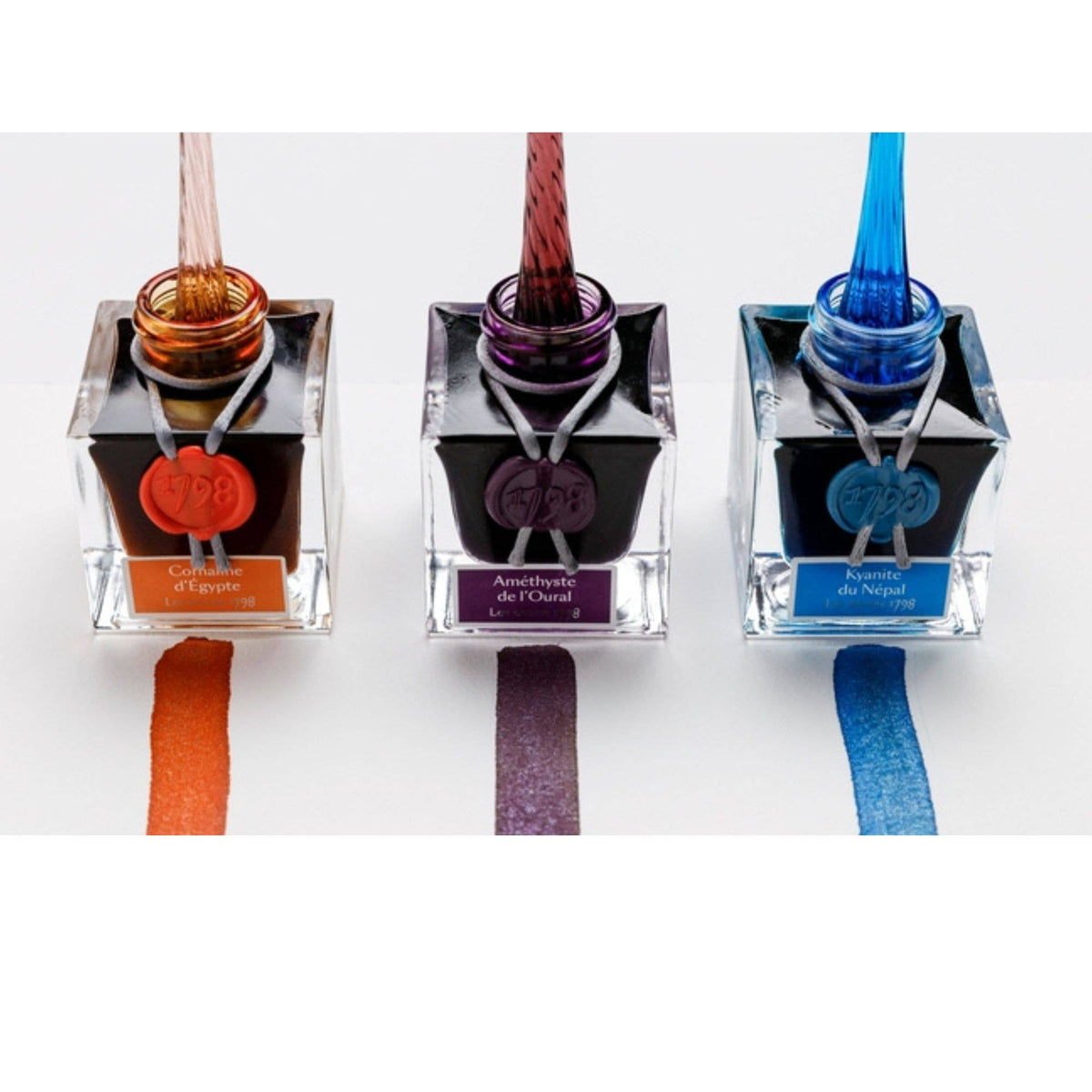 Herbin 1798 Anniversary Inks With Silver Shimmer - 4 Colors: Diamant Bleu