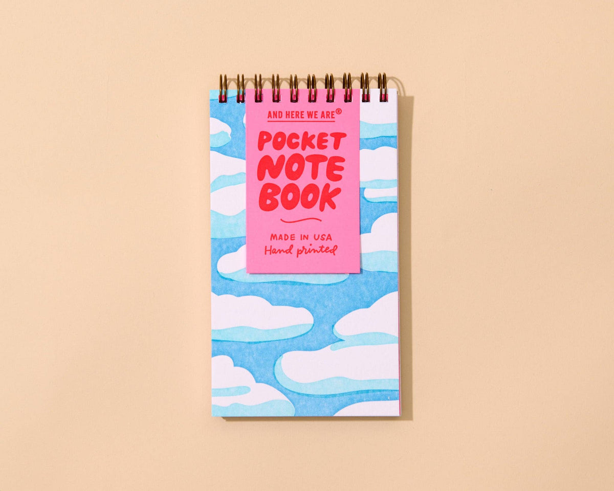 Letterpress  Small Spiral Notebook—Sky and Clouds