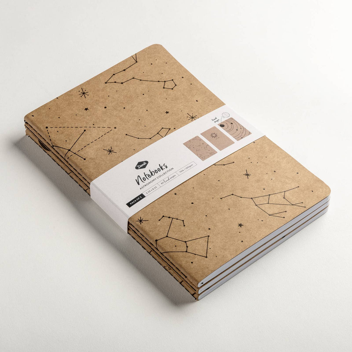 Assorted Science & Astronomy Lined Notebook 3-pack