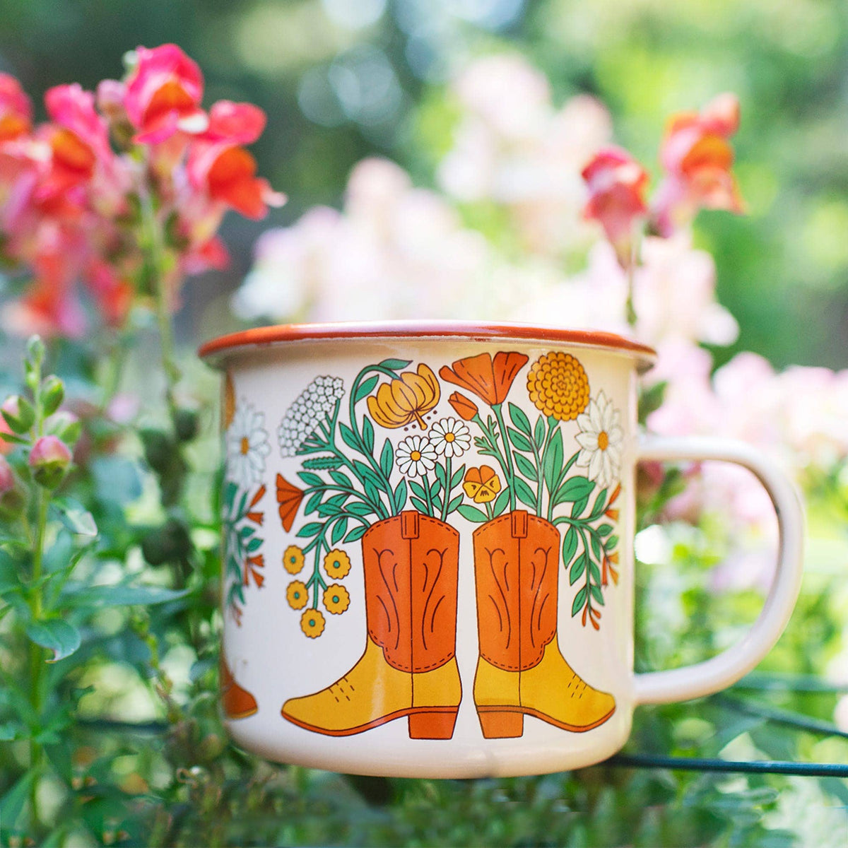 Enamel Coffee & Camp Mug | Western Bloom | 16oz