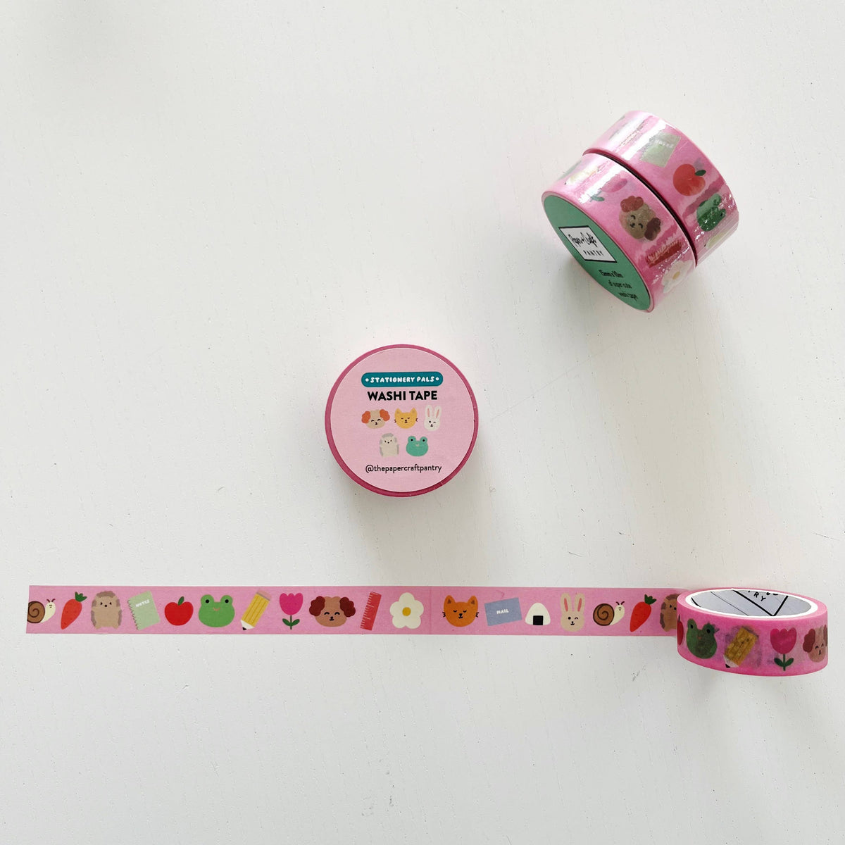 Pink Stationery Pals Washi Tape - 15mm
