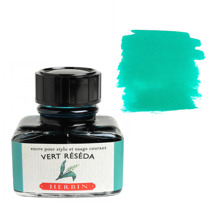 Herbin Fountain Pen Ink 30ml Bottle -40 Colors: Vert Foret (Forest Green)