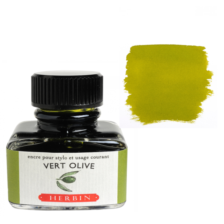Herbin Fountain Pen Ink 30ml Bottle -40 Colors: Vert Foret (Forest Green)