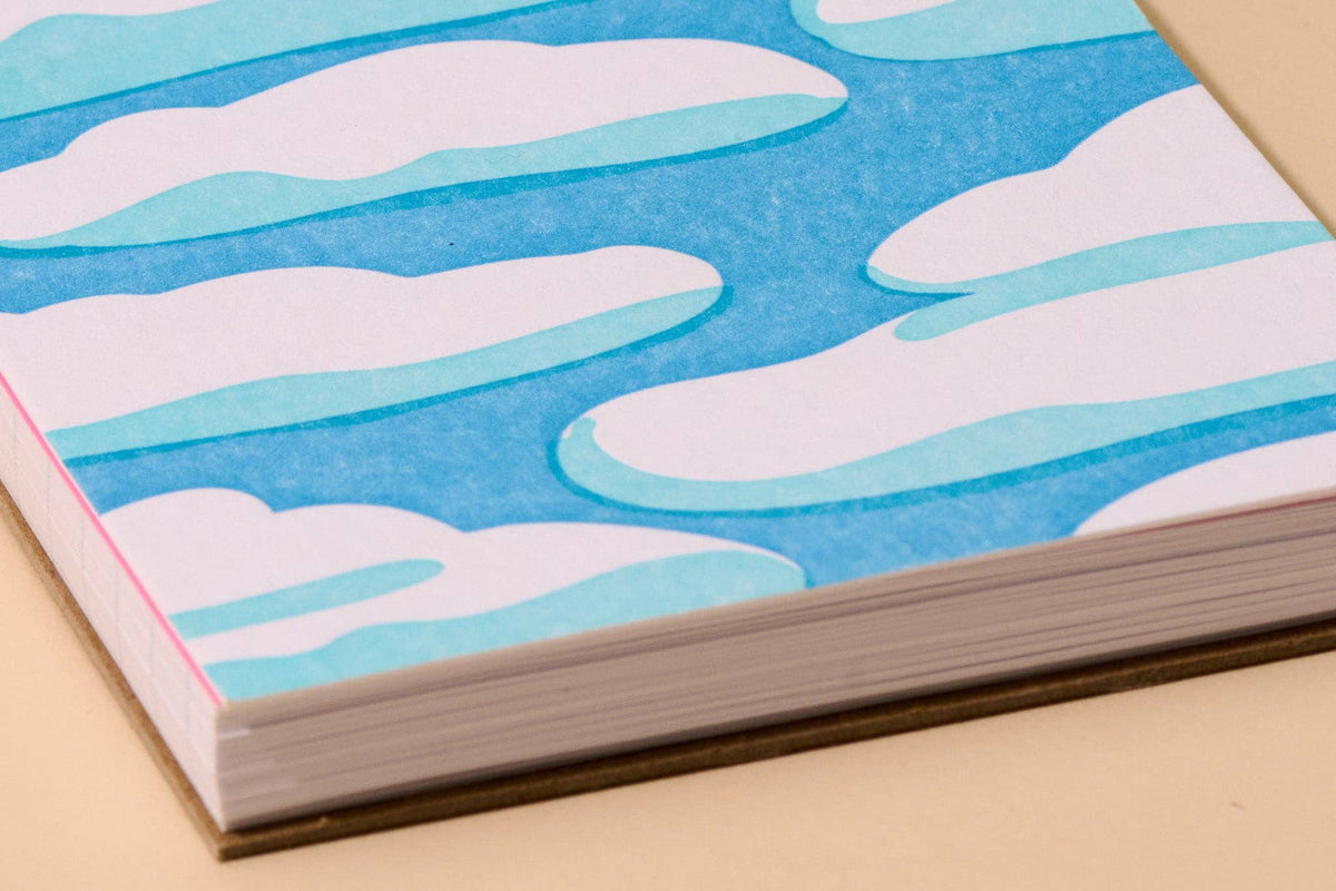 Letterpress  Small Spiral Notebook—Sky and Clouds