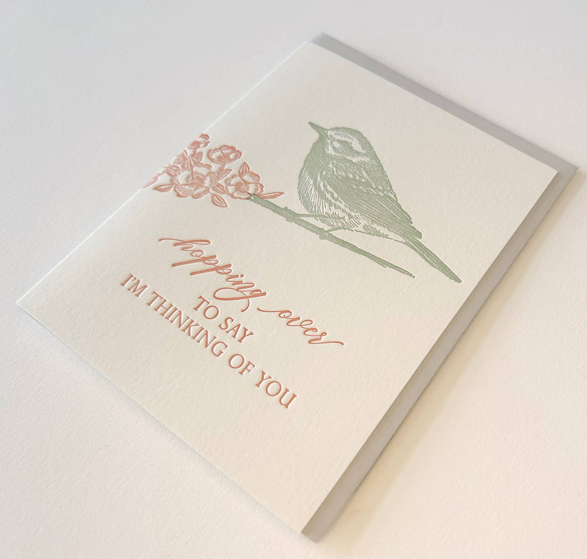 Hopping Over, I'm Thinking Of You Letterpress Card
