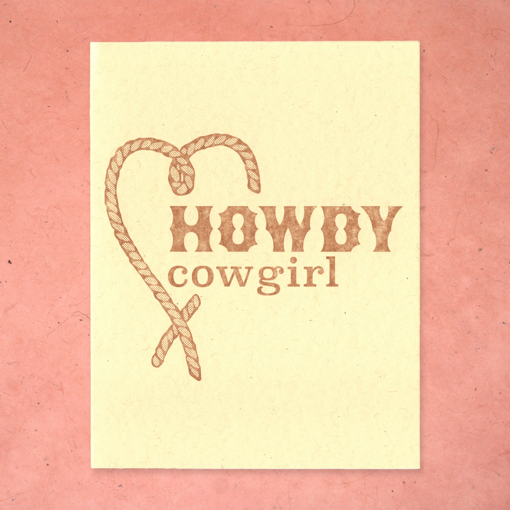 Howdy Cowgirl Letterpress Card