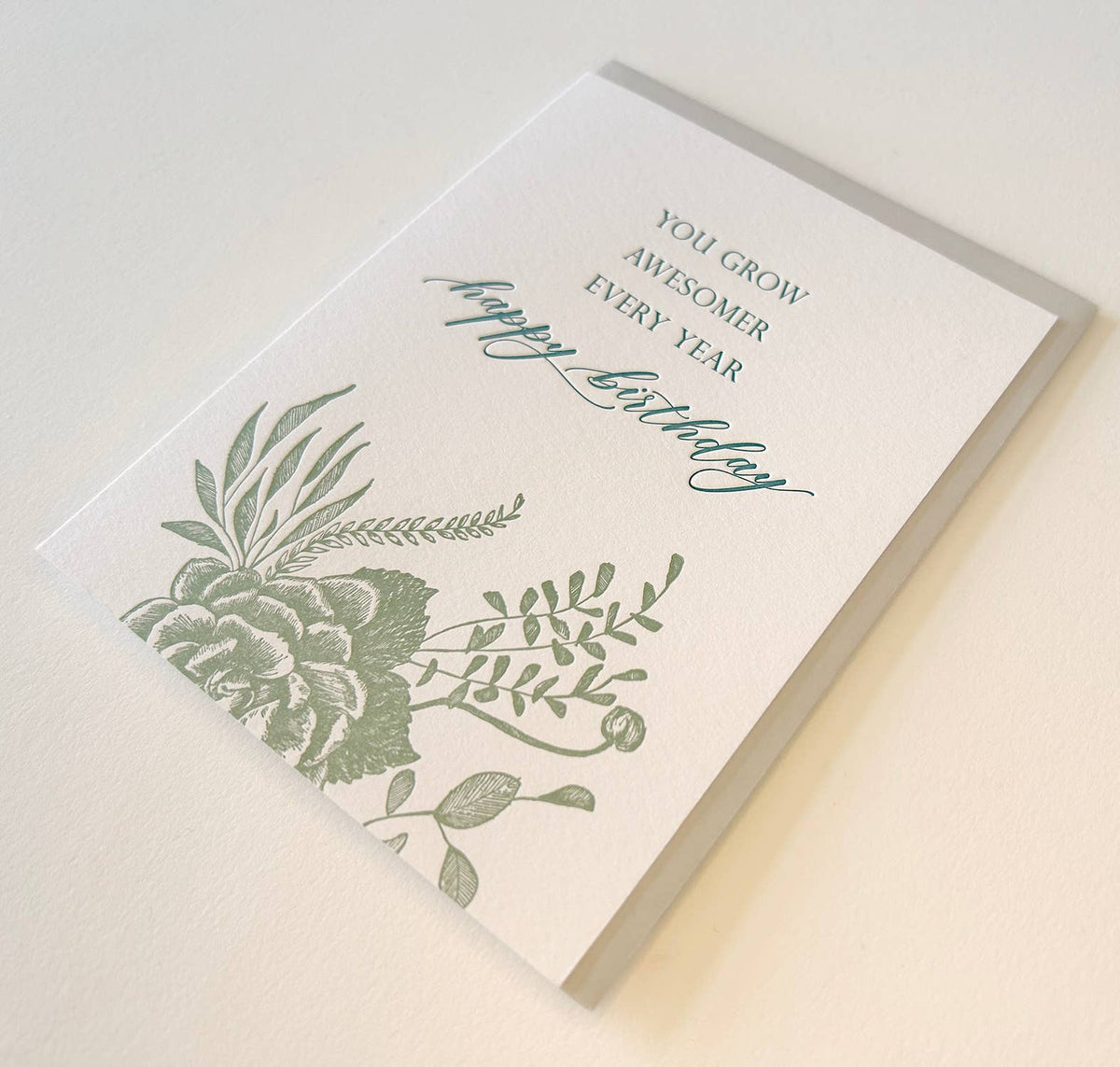You Grow Awesomer Every Year Letterpress Greeting Card