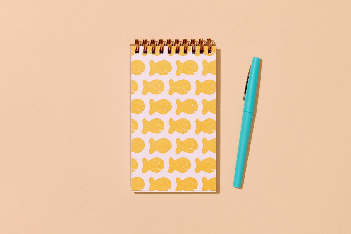 Letterpress Small Spiral Notebook—Goldfish Cracker