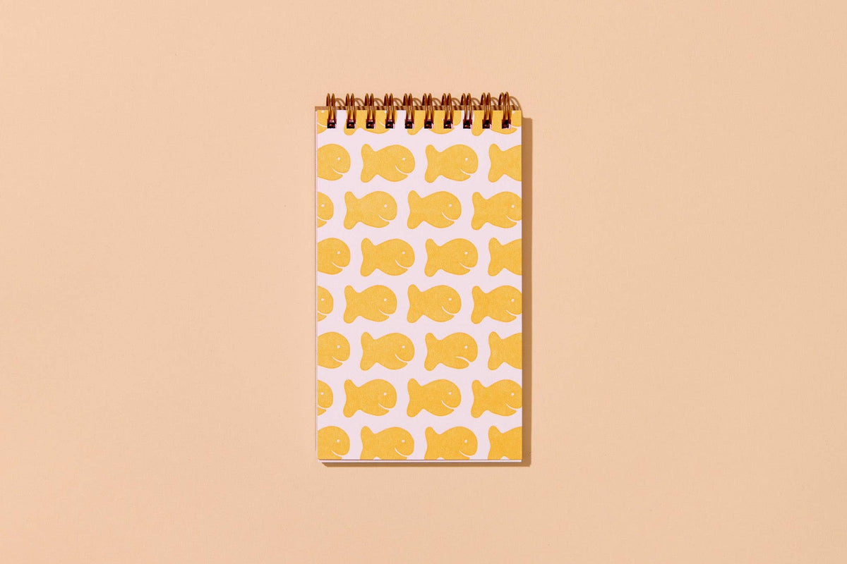 Letterpress Small Spiral Notebook—Goldfish Cracker