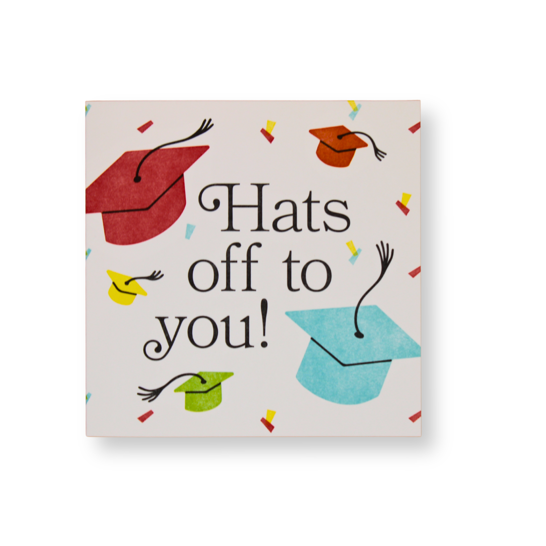 Hats Off Grad Letterpress Card