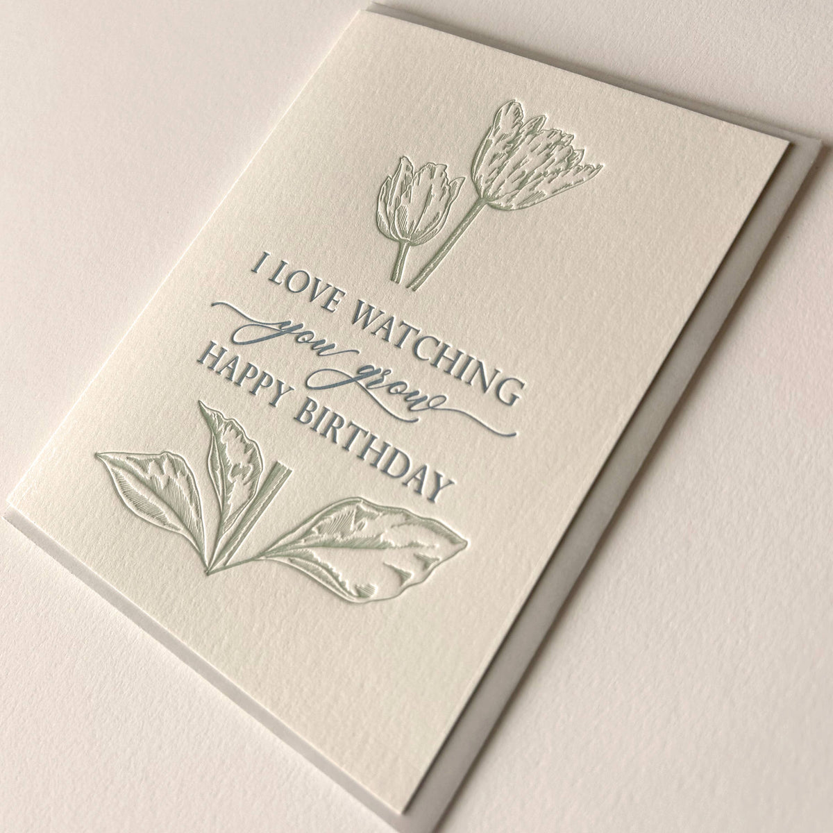 I Love Watching You Grow Happy Birthday Letterpress Card