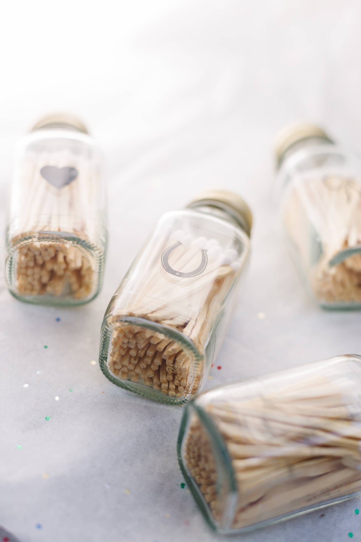 Lucky Horseshoe 2" White Match Jar | Western Match Holder
