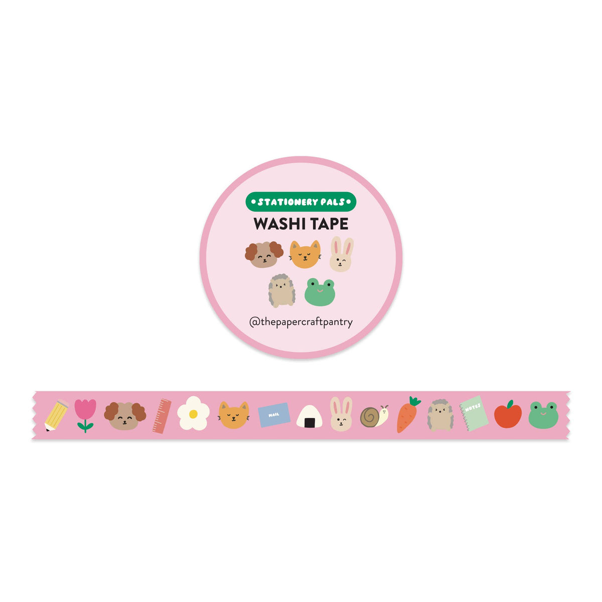 Pink Stationery Pals Washi Tape - 15mm