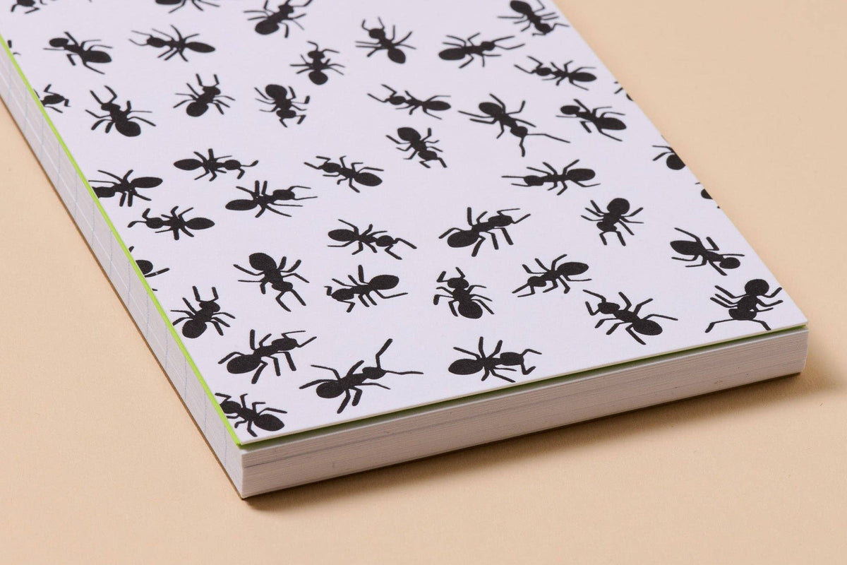 Letterpress Small Spiral Notebook—Ants