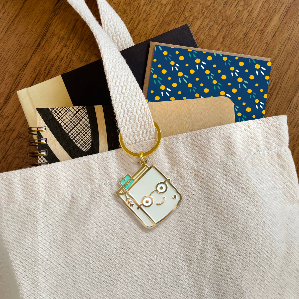 Book Lover Enamel Keychain