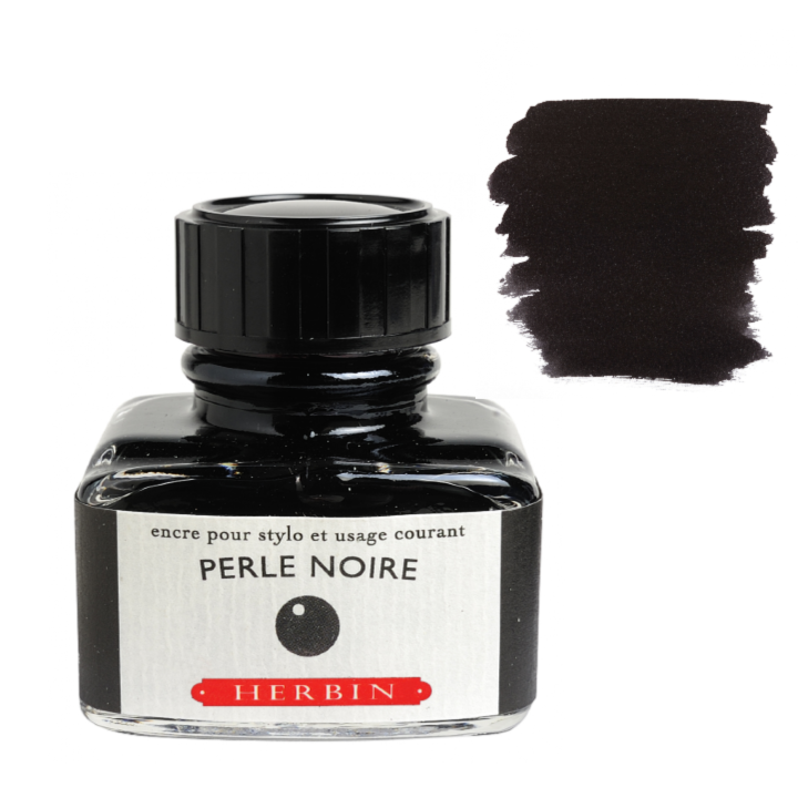 Herbin Fountain Pen Ink 30ml Bottle - Perle Noir (Black Pearl)