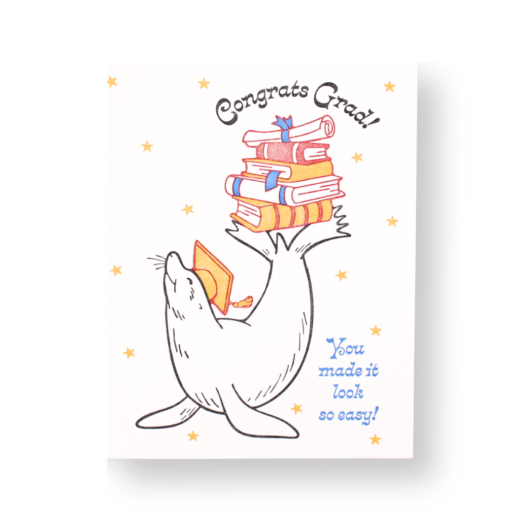 Seal Graduation Letterpress Card