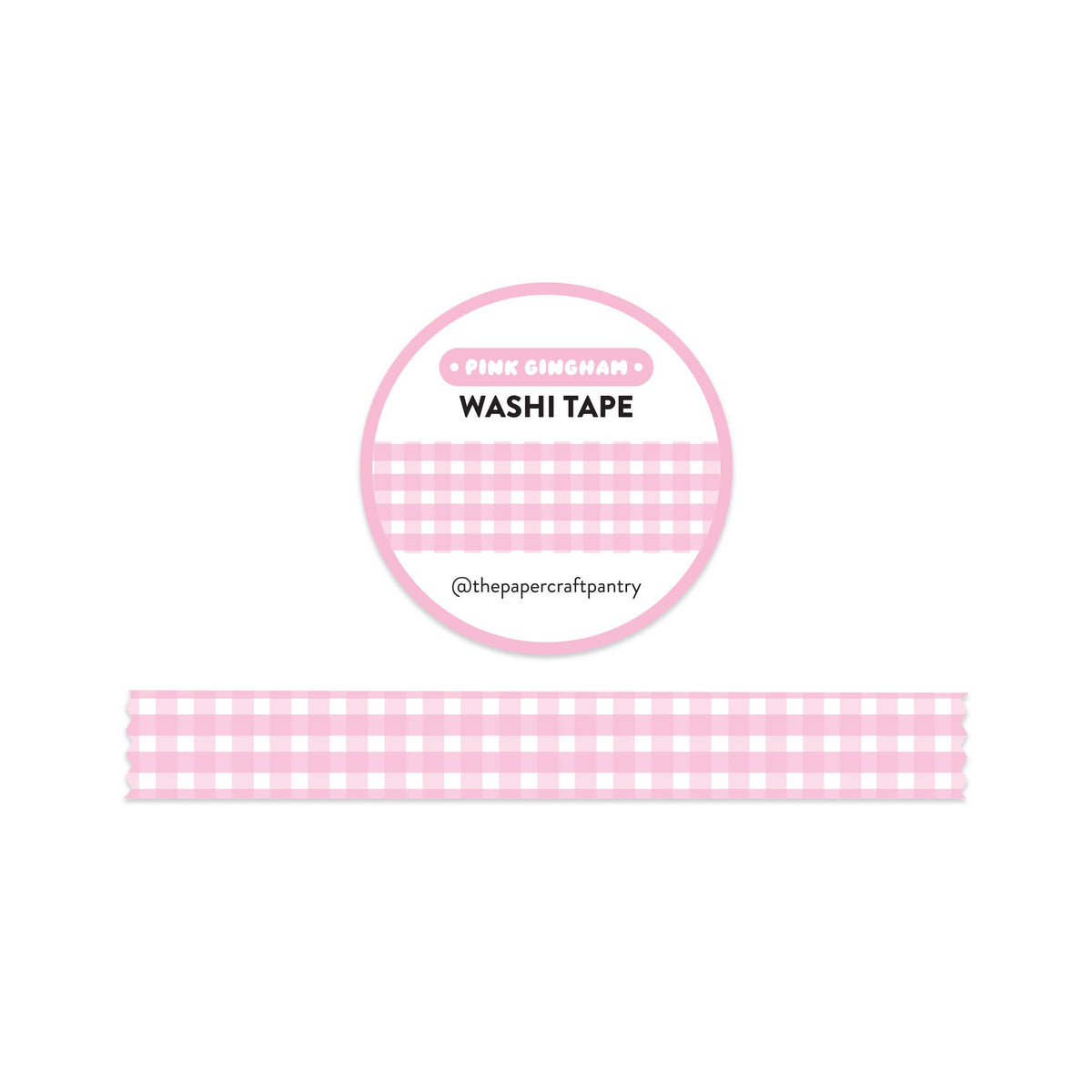 Pink Gingham Washi Tape - 15mm