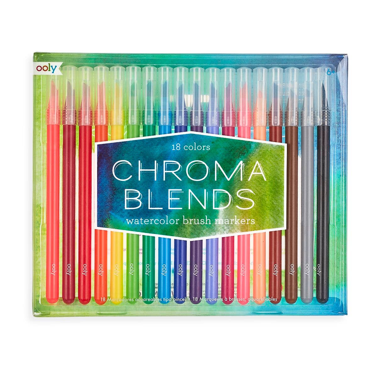 Chroma Blends Watercolor Brush Markers - Set of 18