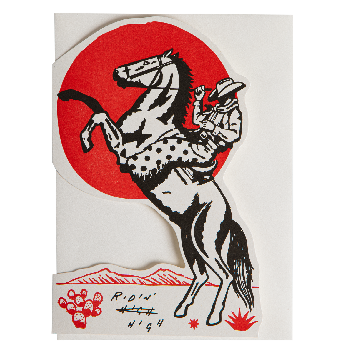 Ridin' High Cowboy | Cut-Out - Greeting Card
