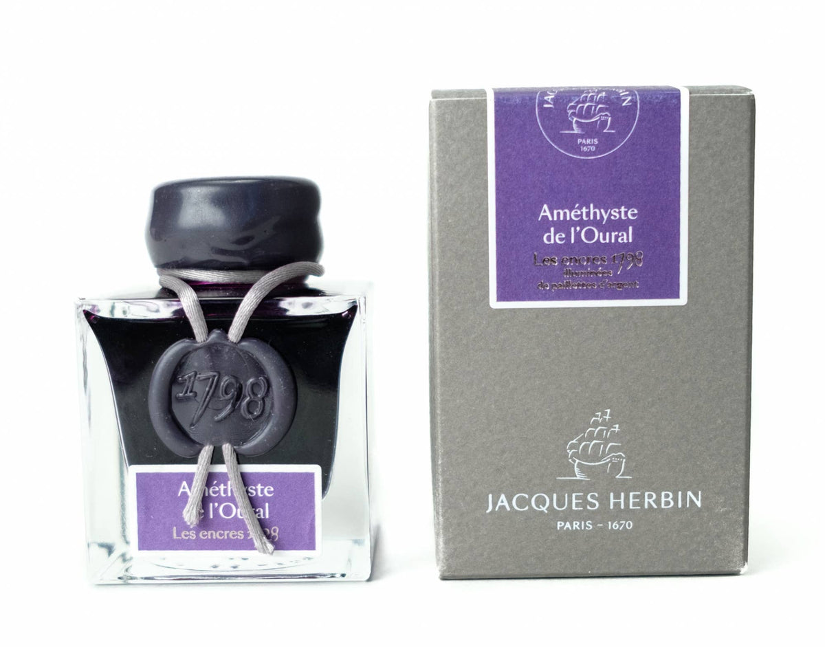 Herbin 1798 Anniversary Inks With Silver Shimmer - 4 Colors: Diamant Bleu