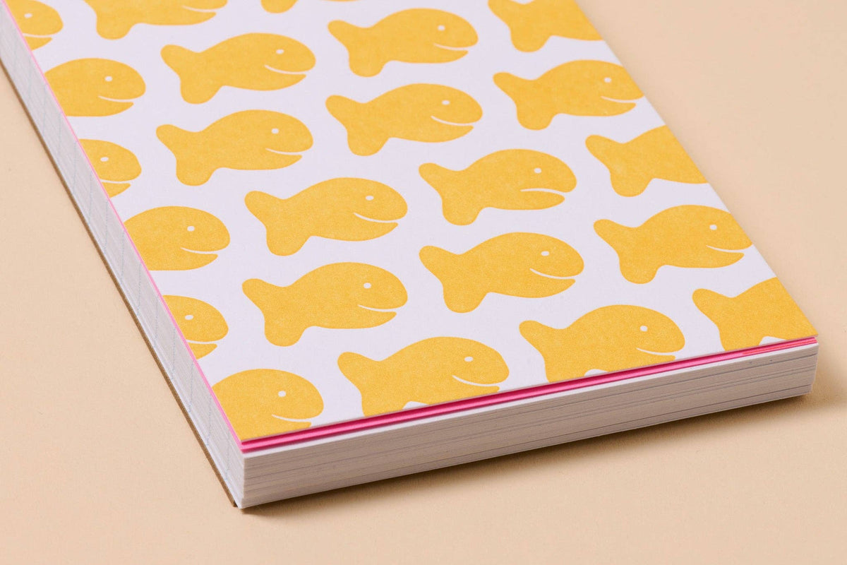 Letterpress Small Spiral Notebook—Goldfish Cracker