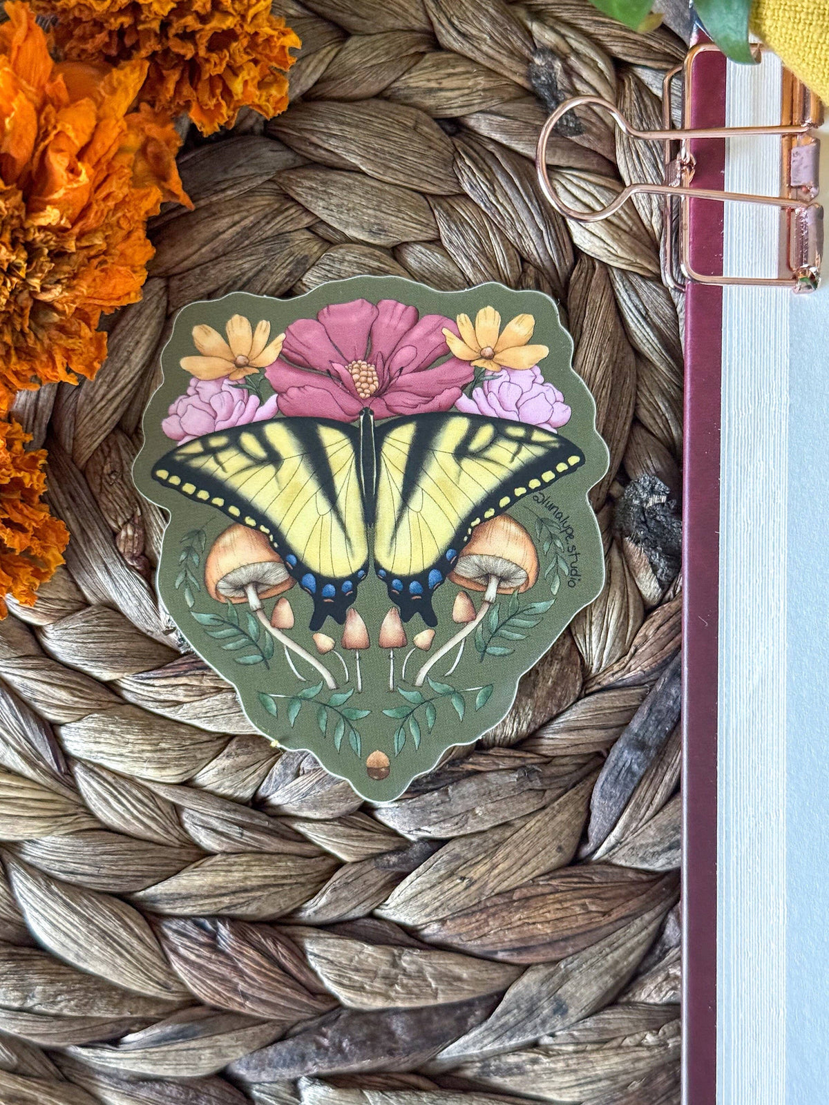 Yellow Eastern Tiger Swallowtail Vinyl Sticker