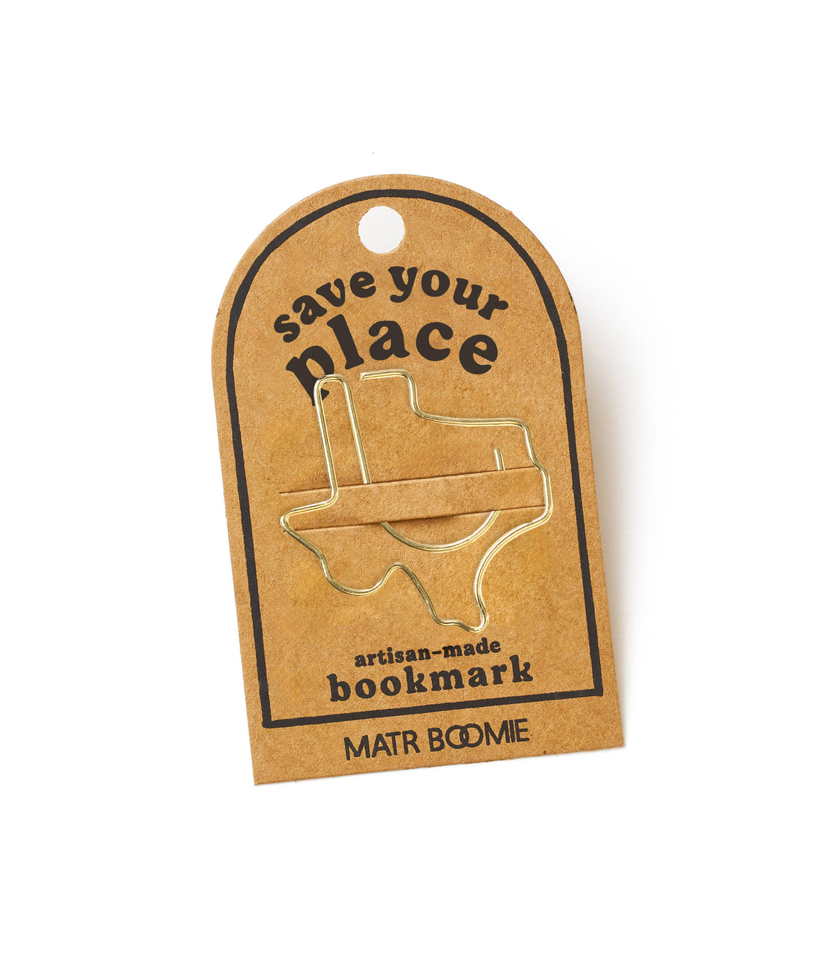 Texas State Wire Bookmark - Gold