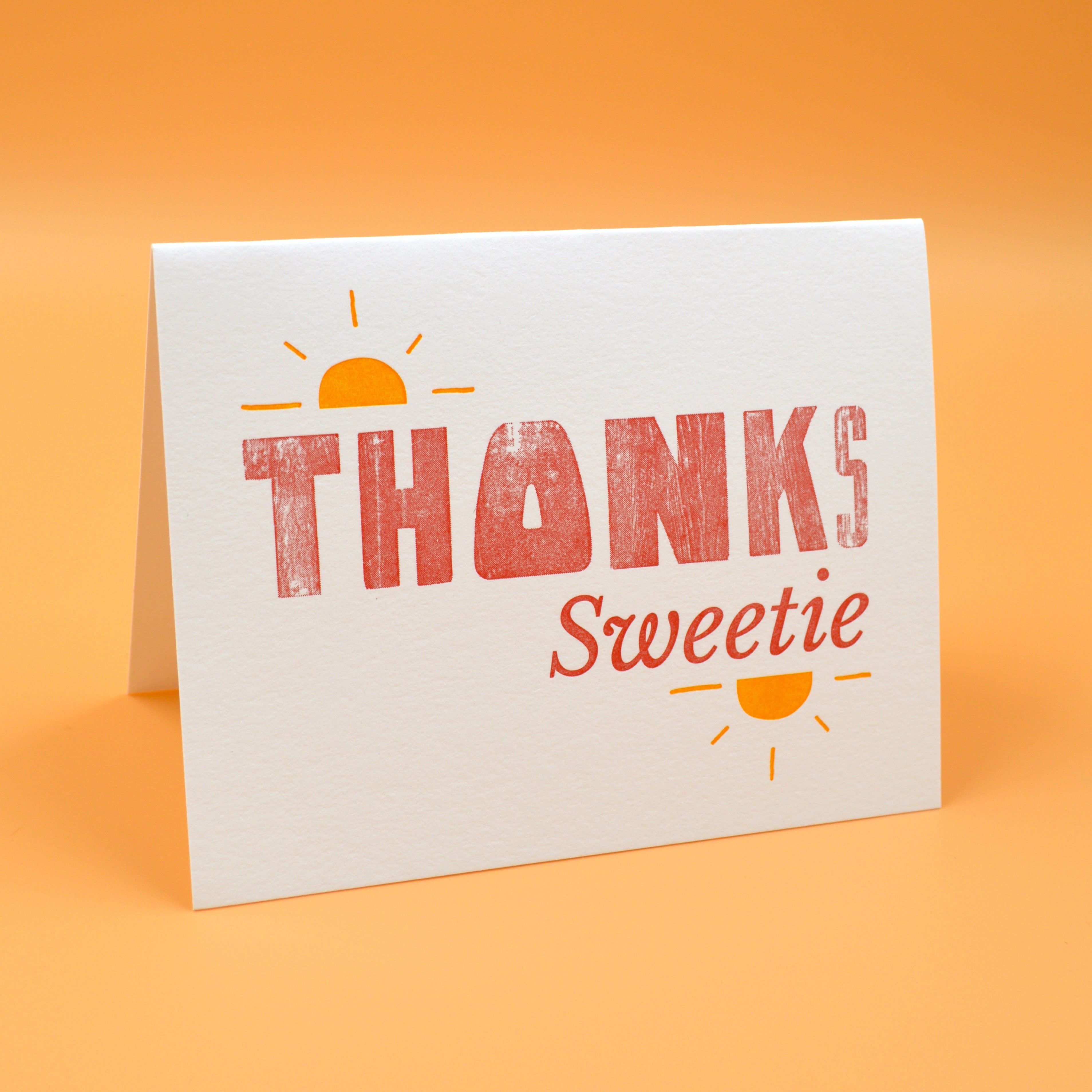 Thanks Ruthie Thanks Sweetie Gratitude Card โ Letterpress PLAY